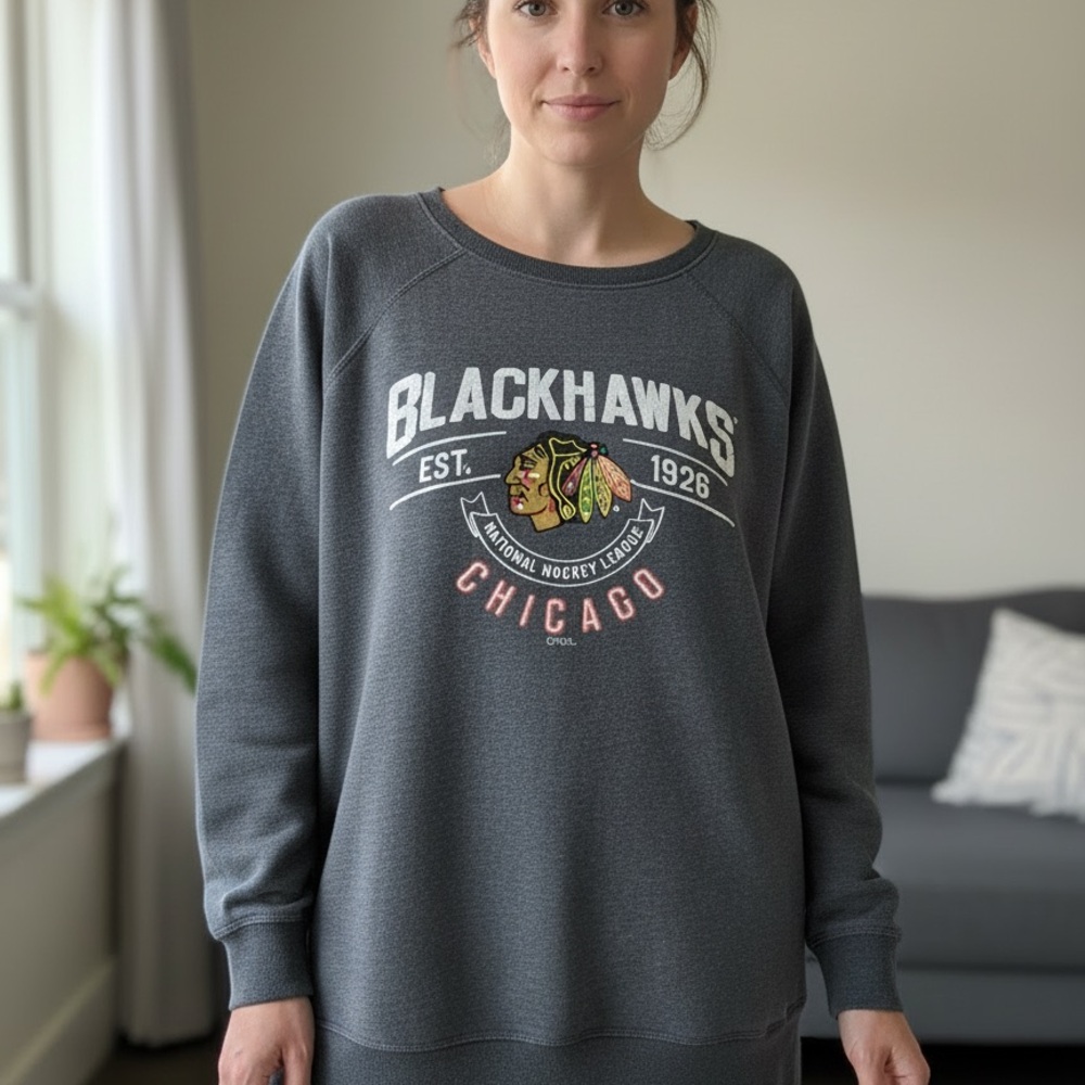 Chicago Blackhawks women's M sweatshirt vintage by Retro Brand grey 60% cotton